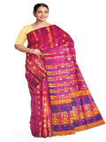 Pradip Fabrics Ethnic Women's Tant Jamdani Dark Pink Color Saree