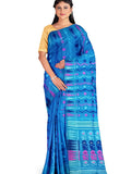 Pradip Fabrics Ethnic Women's Tant Jamdani Blue Color Saree