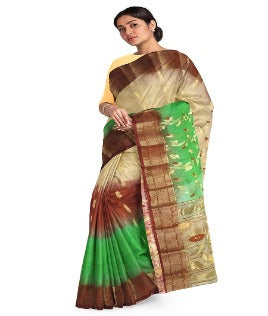 Pradip Fabrics Woven Tant Silk Blend Saree