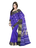 Pradip Fabrics Ethnic Women's Tant Cotton Silk Blue Color Saree