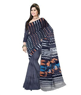 Pradip Fabrics Ethnic Women's Tant jamdani  Black Color Saree