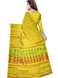 Pradip Fabrics Ethnic Women's Tant  Yellow Color Jamdani Saree