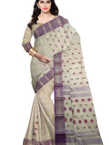 Pradip Fabrics Women's Tant Tussar Silk Brown color Saree