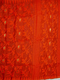 Pradip Fabrics Ethnic Women's  Tant jamdani  Red Color Saree