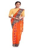 Pradip Fabrics Orange color Tant cotton Silk Blend Saree
