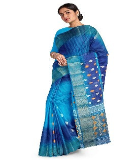 Pradip Fabrics Woven Tant Silk Blend Saree