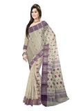 Pradip Fabrics Women's Tant Tussar Silk Brown color Saree