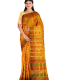 Pradip Fabrics Ethnic Women's Tant Jamdani Yellow Color Saree