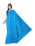 Pradip Fabrics Woven Tant Silk Gap Dhakai Jamdani Sky Blue Saree