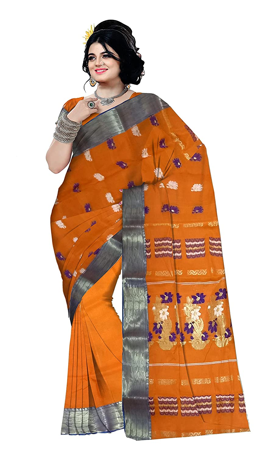 Pradip Fabrics Ethnic Women's Tant Cotton  Saree