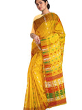 Pradip Fabrics Ethnic Women's Tant Jamdani Yellow Color Saree