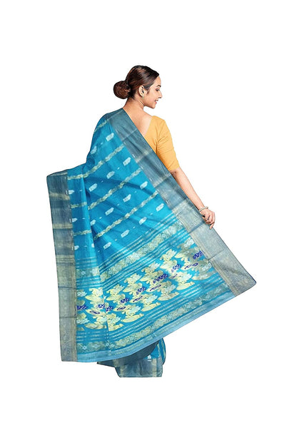 Pradip Fabrics Sky Blue color Tant Cotton Blend Saree