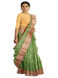 Pradip Fabrics Green color Tant cotton Silk Blend Saree