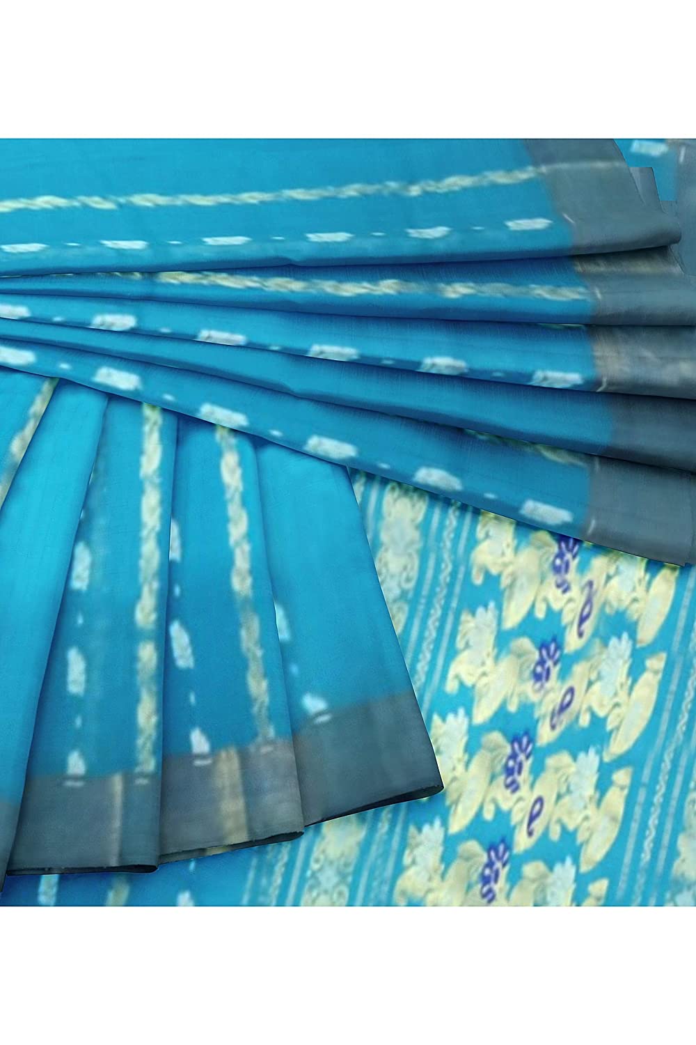 Pradip Fabrics Sky Blue color Tant Cotton Blend Saree