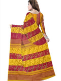 Pradip Fabrics Ethnic Women's Cotton Tant Gap Jamdani Yellow Color Saree