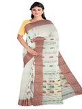 Pradip Fabrics White color Tant cotton  Saree