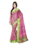 Pradip Fabrics Ethnic Women's Tant Silk Dark Violet Color Saree