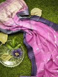Pradip Fabrics Woven Tant Cotton Pink Saree