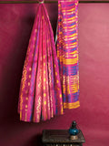 Pradip Fabrics Ethnic Women's Tant Jamdani Dark Pink Color Saree