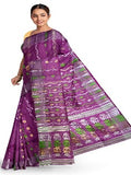 Pradip Fabrics Ethnic Women's Tant Jamdani Purple Color Saree