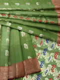 Pradip Fabrics Green color Tant cotton Silk Blend Saree