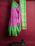Pradip Fabrics Ethnic Women's Tant Silk Green, Pink Color Saree