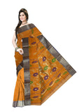 Pradip Fabrics Ethnic Women's Tant Cotton Yellow color Saree