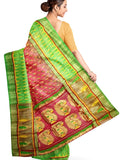 Pradip Fabrics Ethnic Women's All over Tant Jamdani Pink and Green Color Saree