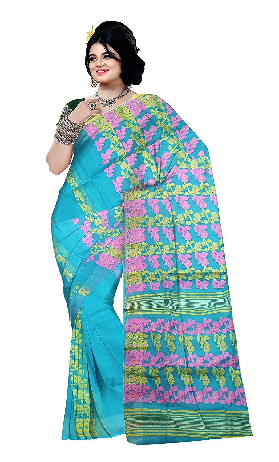 Pradip Fabrics Ethnic Women's Tant jamdani Saree