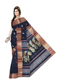 Pradip Fabrics Ethnic Women's Tant Cotton Black color Saree