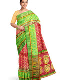 Pradip Fabrics Ethnic Women's All over Tant Jamdani Pink and Green Color Saree