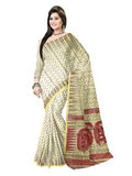Pradip Fabrics Ethnic Women's Tant Silk Off White Color Jamdani Saree