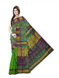 Pradip Fabrics Ethnic Women's Tant jamdani Green Color Saree
