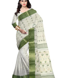 Pradip Fabrics Ethnic Women's Tant Cotton White color Saree