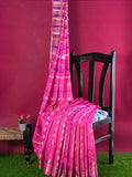 Pradip Fabrics Ethnic Women's Tant Jamdani Pink Color Saree