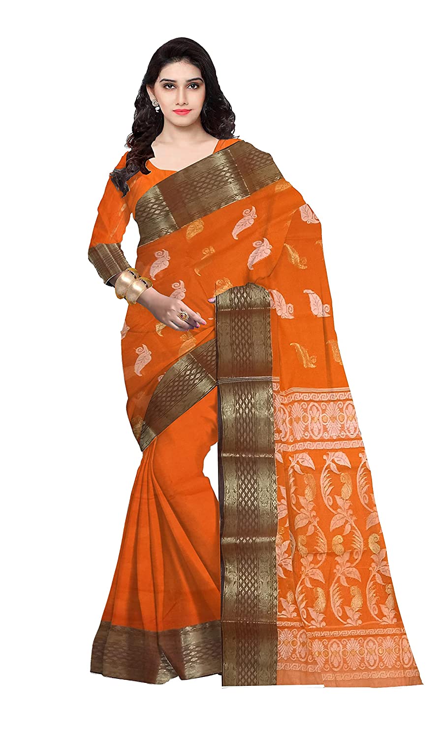 Pradip Fabrics Woven Tant Silk Blend Saree