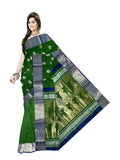 Pradip Fabrics Woven Tant Silk Green color Blend Saree