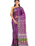 Pradip Fabrics Ethnic Women's Tant Jamdani Purple Color Saree