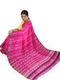 Pradip Fabrics Ethnic Women's Tant Jamdani Pink Color Saree