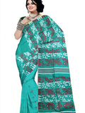 Pradip Fabrics Ethnic Women's Tant jamdani Sea Green Color Saree