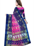 Pradip Fabrics Ethnic Women's Tant Silk Blue and Pink Color Saree