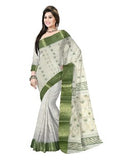Pradip Fabrics Ethnic Women's Tant Cotton White color Saree