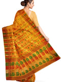 Pradip Fabrics Ethnic Women's Tant Jamdani Yellow Color Saree