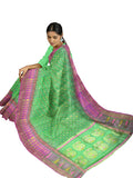 Pradip Fabrics Ethnic Women's All over Tant Jamdani Light Green and Pink Color Saree