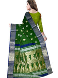 Pradip Fabrics Woven Tant Silk Green color Blend Saree