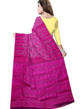 Pradip Fabrics Ethnic Women's Tant jamdani Magenta Color Saree