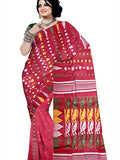 Pradip Fabrics Ethnic Women's Tant jamdani Maroom Color Saree