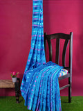 Pradip Fabrics Ethnic Women's Tant Jamdani Blue Color Saree