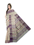 Pradip Fabrics Women's Tant Tussar Silk Brown color Saree