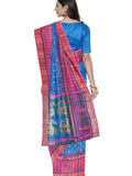 Pradip Fabrics Woven Tant Benarasi Blue and Pink  Saree